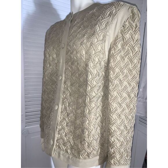Vintage Saks Fifth Avenue Textured Quilted Button Down Jacket - Picture 7 of 16